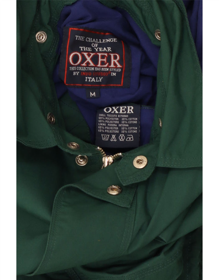 OXER Mens Hooded Windbreaker Jacket UK 38 Medium Green Polyester