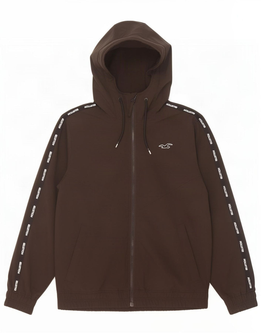 Hollister Mens Graphic Hooded Bomber Jacket UK 36 Small Black Polyester