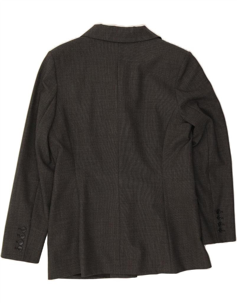 MEXX Womens Longline 3 Button Blazer Jacket UK 14 Medium Grey Polyester Vintage Mexx and Second-Hand Mexx from Messina Hembry 