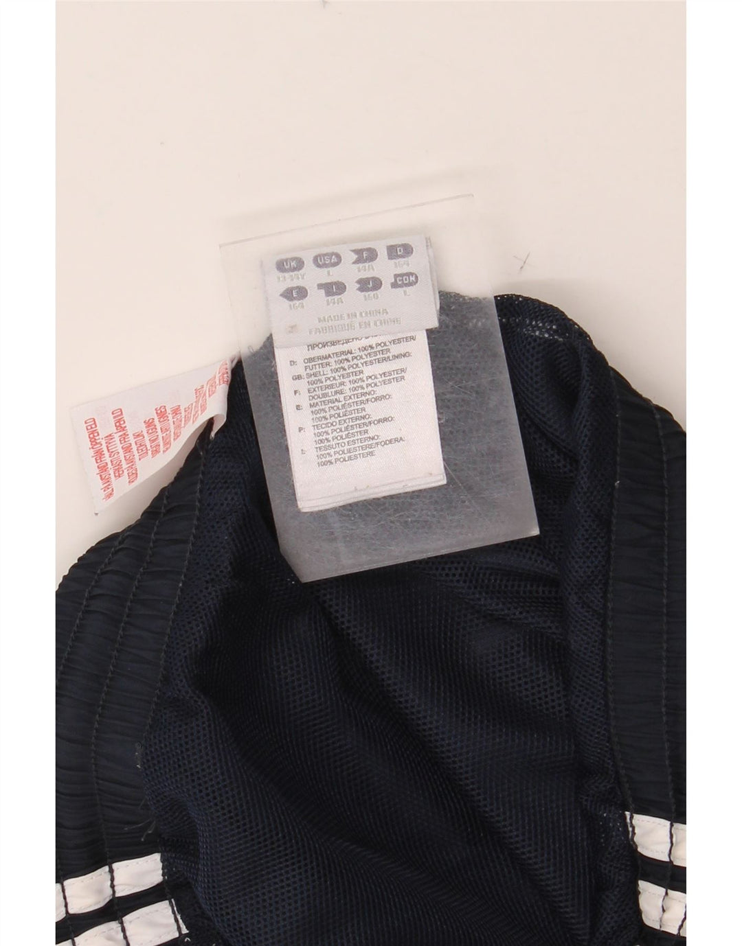 ADIDAS Boys Tracksuit Trousers 13-14 Years Navy Blue Colourblock Polyester