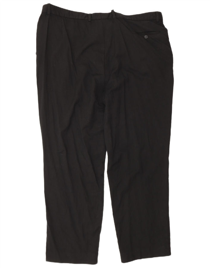 Pierre Cardin Mens Pegged Suit Trousers W46 L33 Black Wool