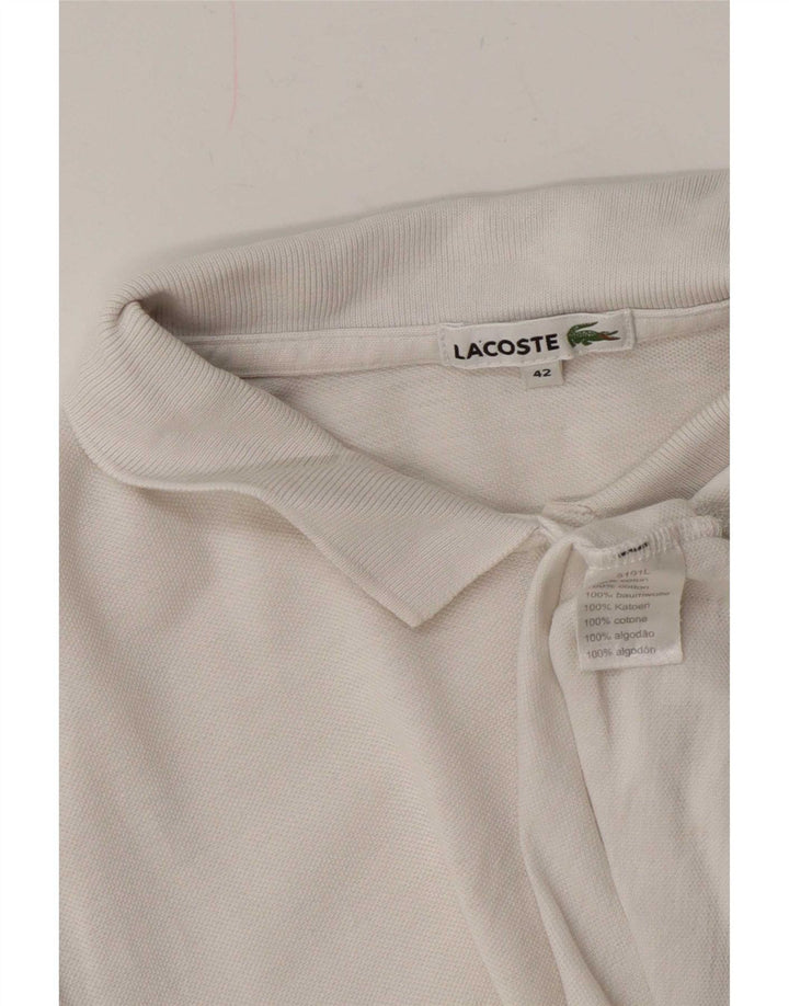 Lacoste Womens Polo Shirt Size 42 Large White Cotton