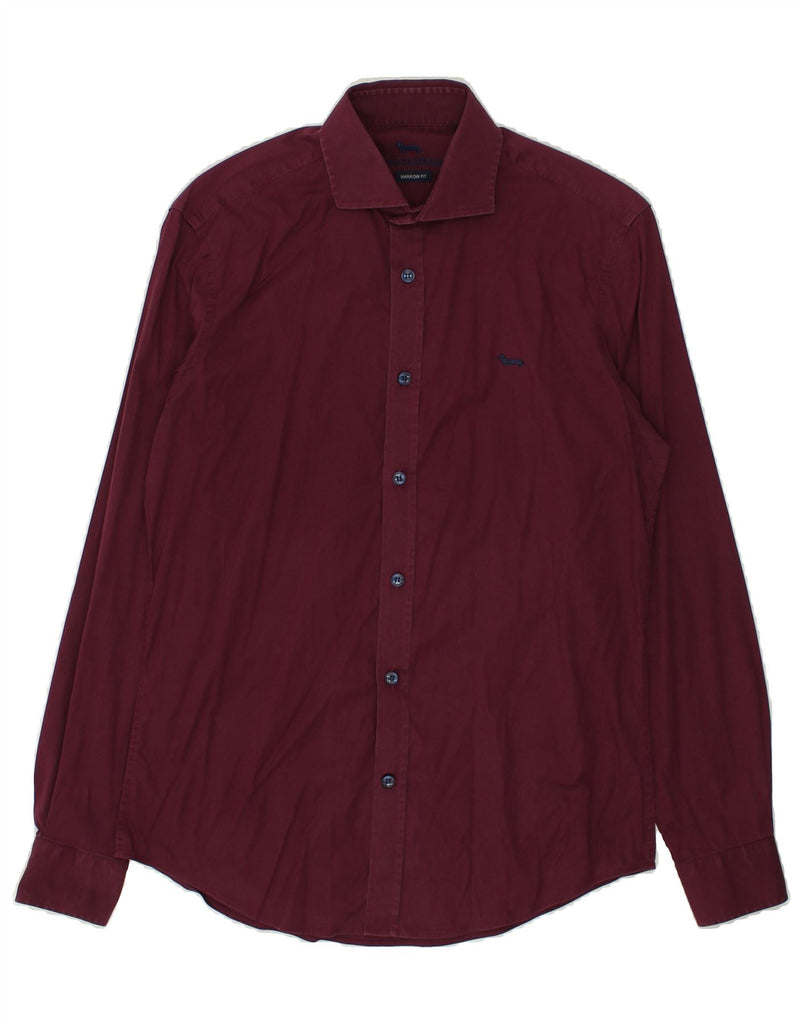 HARMONT & BLAINE Mens Narrow Fit Shirt Medium Burgundy Cotton | Vintage Harmont & Blaine | Thrift | Second-Hand Harmont & Blaine | Used Clothing | Messina Hembry 