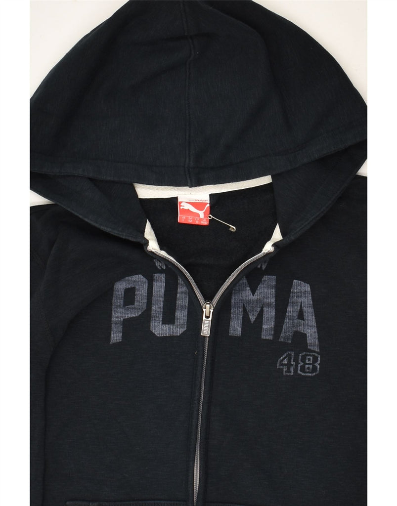 PUMA Boys Graphic Zip Hoodie Sweater 11-12 Years Navy Blue | Vintage Puma | Thrift | Second-Hand Puma | Used Clothing | Messina Hembry 