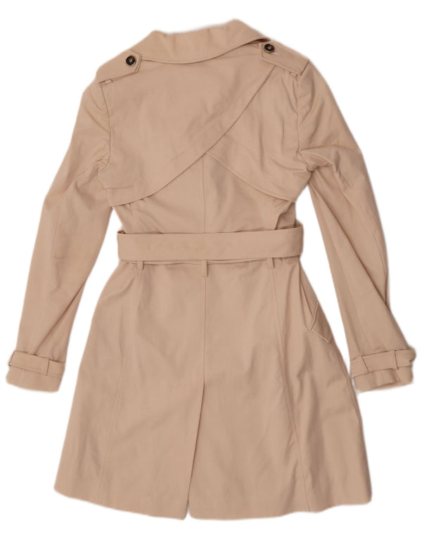 Karen Millen Womens Trench Coat UK 8 Small Beige Cotton