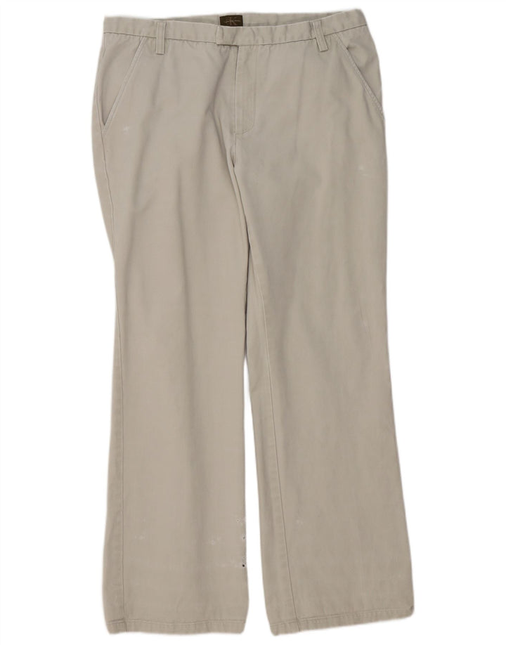 Calvin Klein Mens Bootcut Chino Trousers W34 L32 Beige