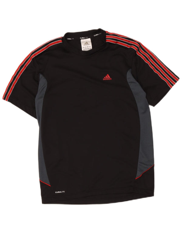 Adidas Mens Climalite T-Shirt Top Small Black Colourblock Polyester