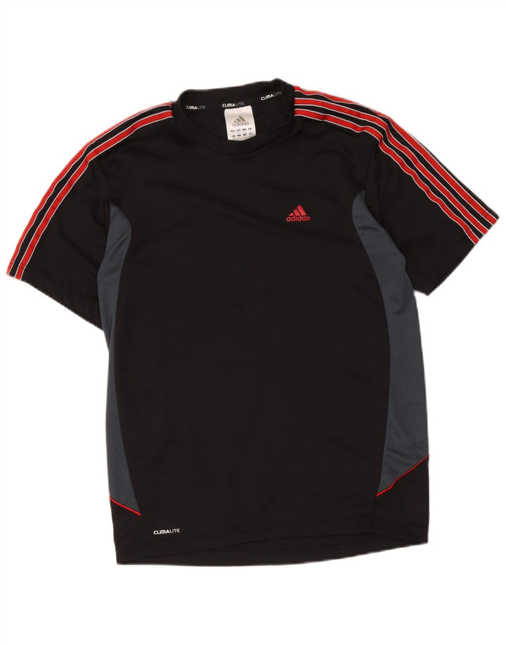 Adidas Mens Climalite T-Shirt Top Small Black Colourblock Polyester