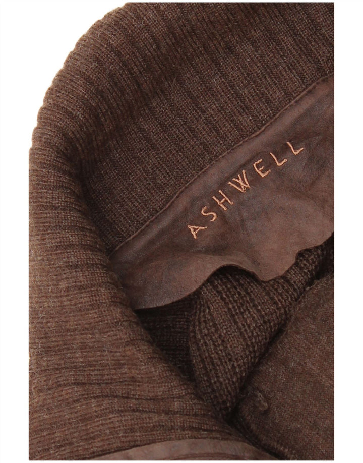 Ashwell Mens Cardigan Sweater IT 50 Medium Brown New Wool
