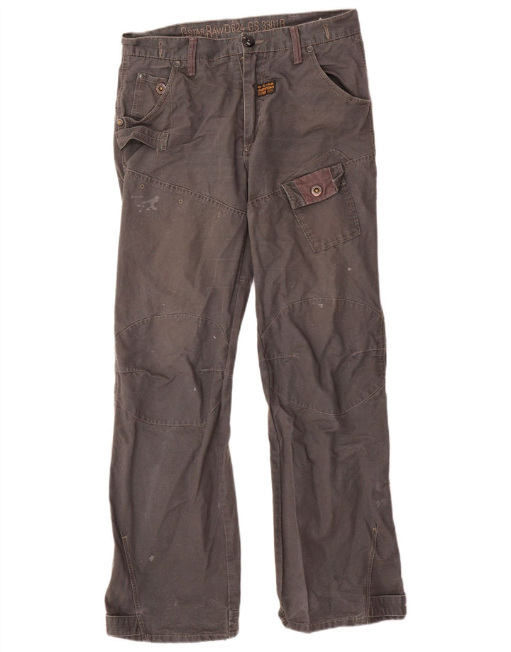 G-Star Mens Straight Cargo Trousers W32 L32 Grey Cotton