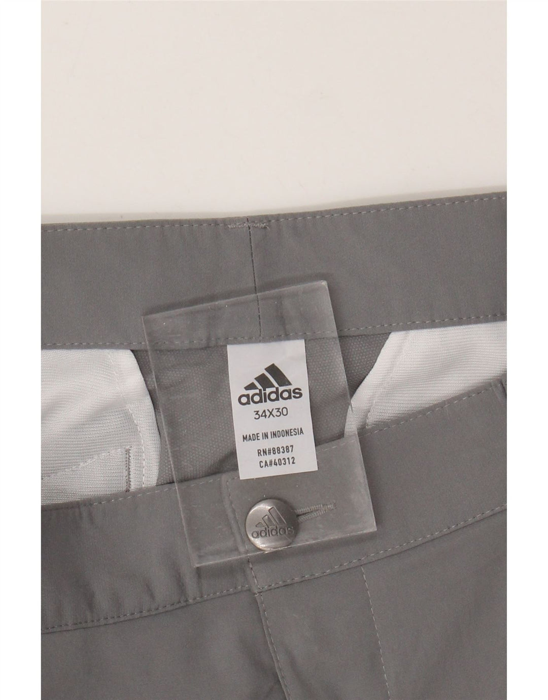 ADIDAS Mens Slim Chino Trousers W34 L30 Grey Cotton