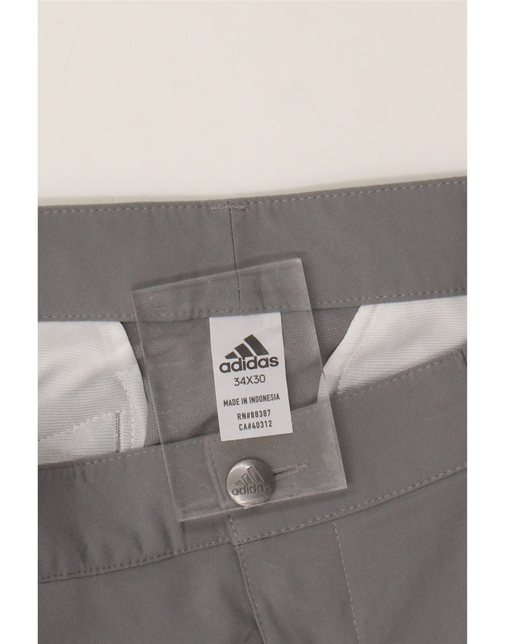 ADIDAS Mens Slim Chino Trousers W34 L30 Grey Cotton