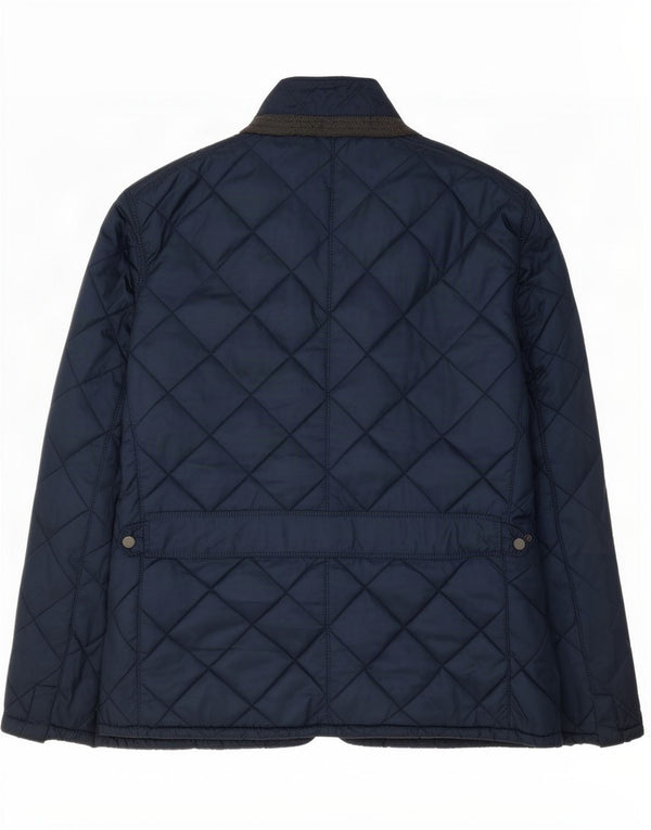 Zara Mens Quilted Jacket UK 44 2XL Navy Blue Polyester