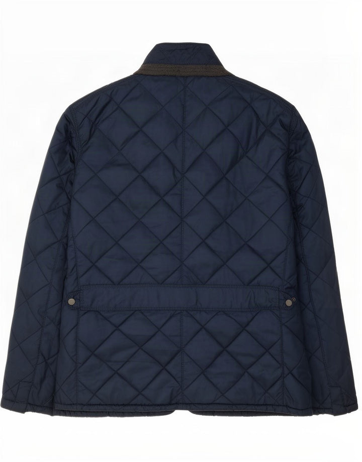 Zara Mens Quilted Jacket UK 44 2XL Navy Blue Polyester