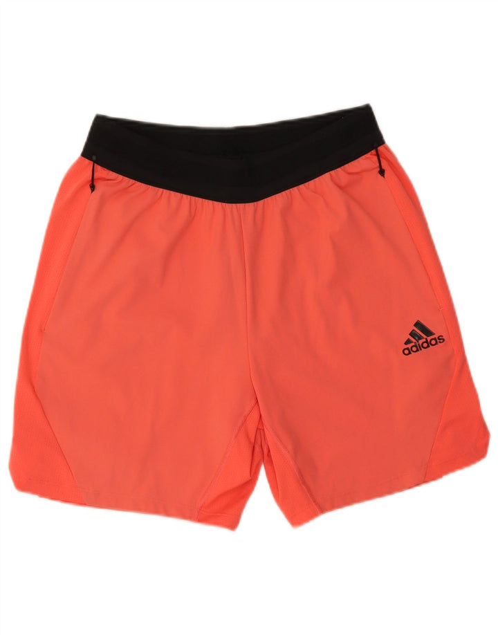 Adidas Mens Sport Shorts Medium  Orange Colourblock Nylon