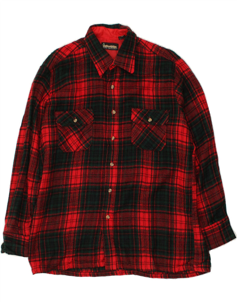 VINTAGE Mens Flannel Shirt Large Red Check Acrylic | Vintage Vintage | Thrift | Second-Hand Vintage | Used Clothing | Messina Hembry 