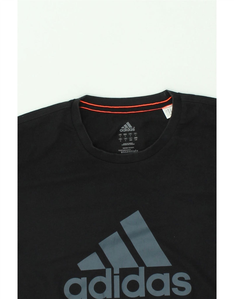 ADIDAS Mens Climalite Graphic T-Shirt Top Large Black Cotton | Vintage Adidas | Thrift | Second-Hand Adidas | Used Clothing | Messina Hembry 