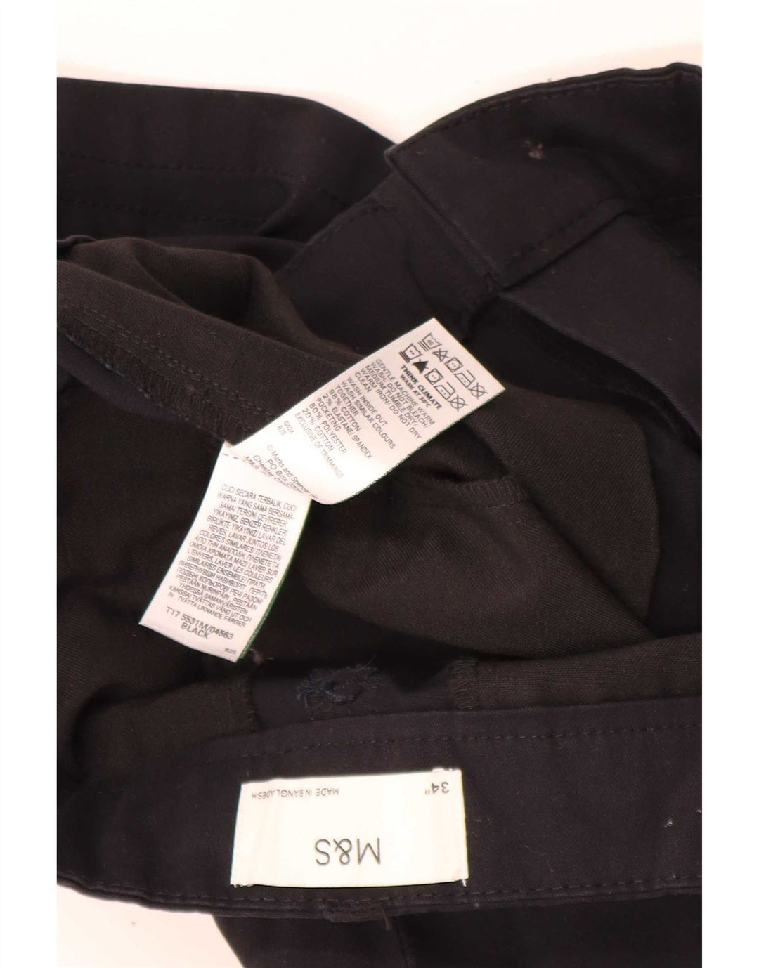 Marks & Spencer Mens Cargo Shorts W34 Large Black Cotton