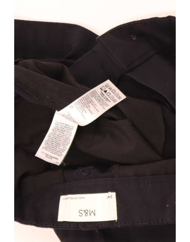 Marks & Spencer Mens Cargo Shorts W34 Large Black Cotton