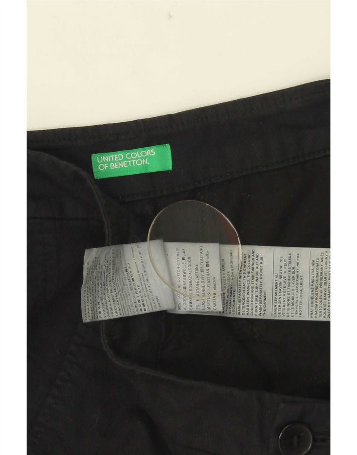 Benetton Womens Chino Shorts UK 12 Medium W32 Black