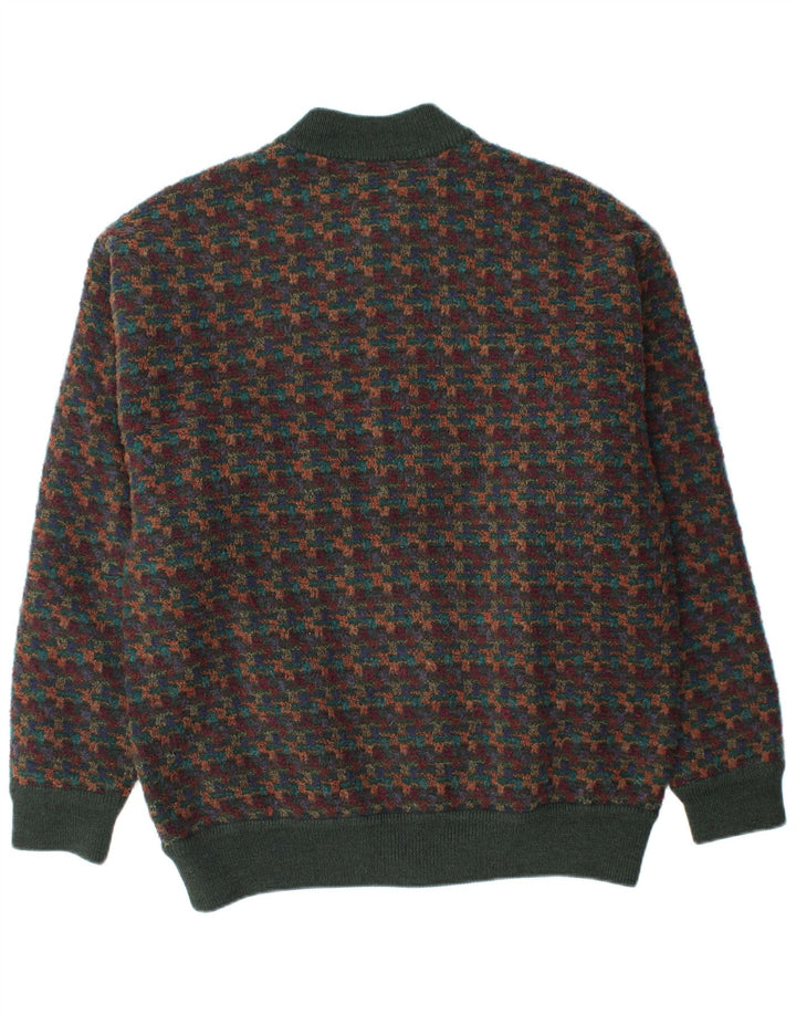 DALMINE Mens Cardigan Sweater IT 56 2XL Multicoloured Geometric Acrylic