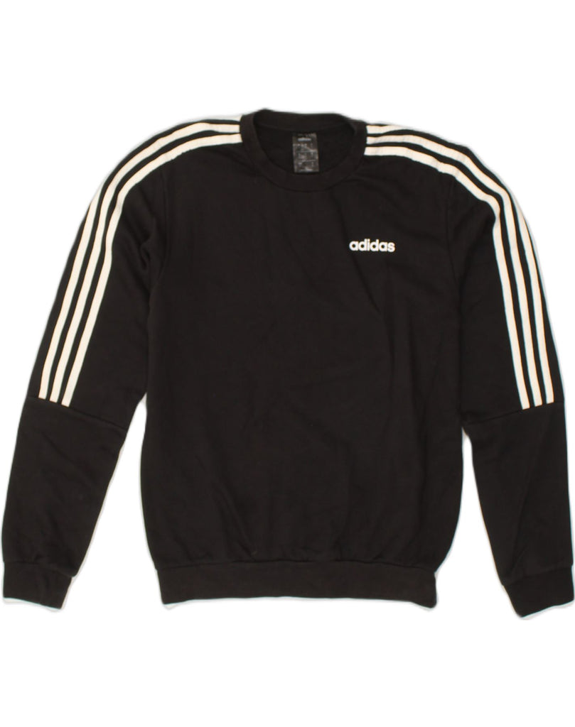 ADIDAS Mens Sweatshirt Jumper Small Black Cotton | Vintage Adidas | Thrift | Second-Hand Adidas | Used Clothing | Messina Hembry 