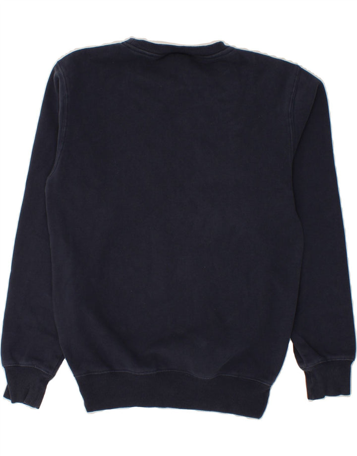 ELLESSE Womens Graphic Sweatshirt Jumper UK 8 Small  Navy Blue Cotton Vintage Ellesse and Second-Hand Ellesse from Messina Hembry 