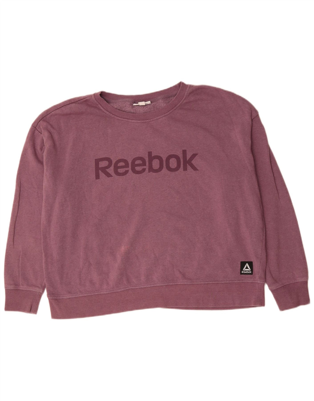 Reebok Womens Graphic Oversized Sweatshirt Jumper UK 20 2XL Purple Cotton