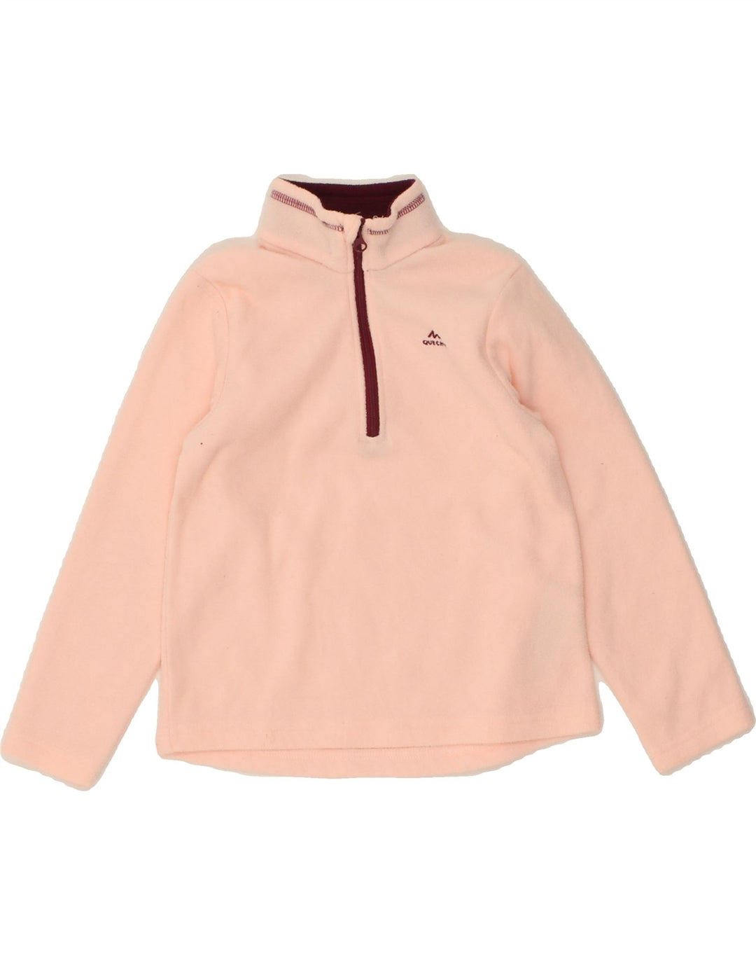 DECATHLON Girls Zip Neck Fleece Jumper 4-5 Years Pink Polyester Vintage Decathlon and Second-Hand Decathlon from Messina Hembry 