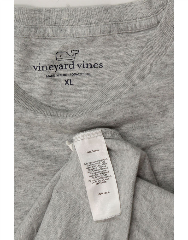 VINEYARD VINES Mens Graphic Top Long Sleeve XL Grey Cotton
