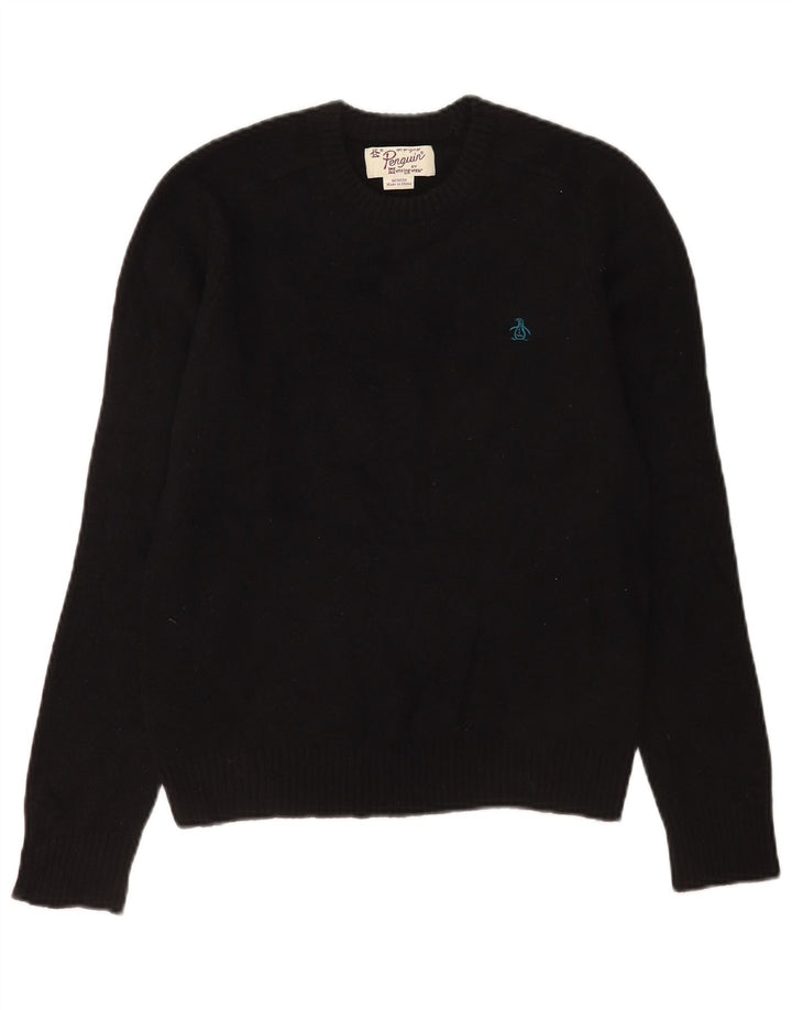 Penguin Womens Bolero Jumper UK 12 Medium Black Lambswool