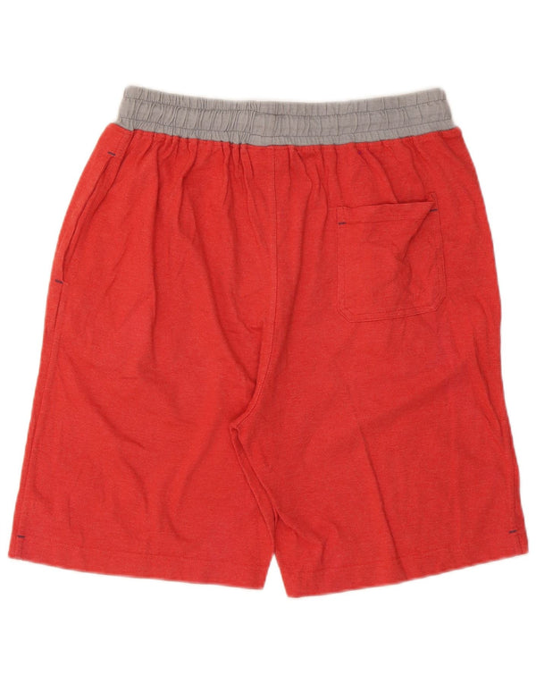Weird Fish Mens Sport Shorts Large Red Colourblock Cotton