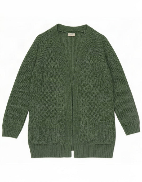 Fat Face Womens Open Cardigan Sweater UK 8 Small Green Acrylic