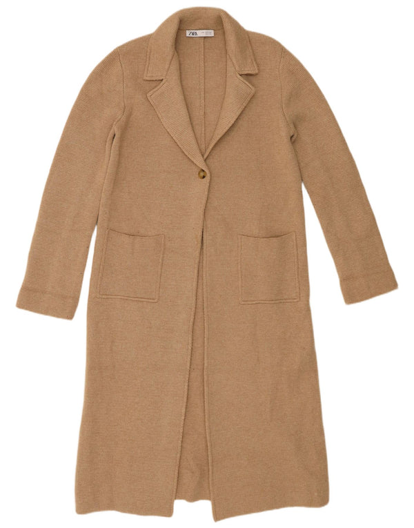 Zara Womens Overcoat UK 14 Medium Beige