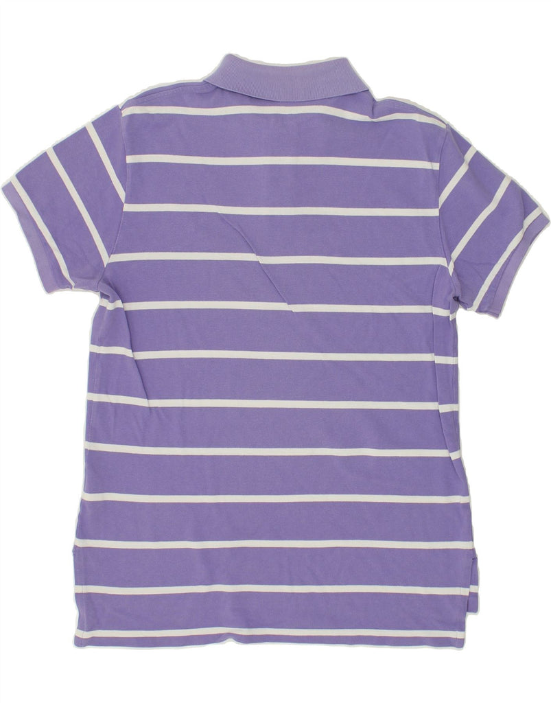 POLO RALPH LAUREN Mens Custom Fit Polo Shirt Large Purple Striped Cotton | Vintage Polo Ralph Lauren | Thrift | Second-Hand Polo Ralph Lauren | Used Clothing | Messina Hembry 