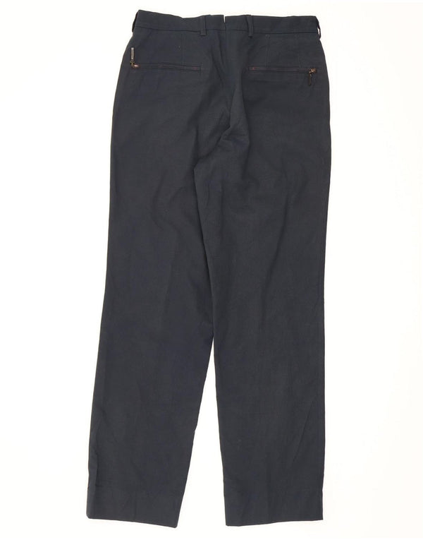 Massimo Dutti Mens Regular Chino Trousers Medium W31 L29 Navy Blue Cotton