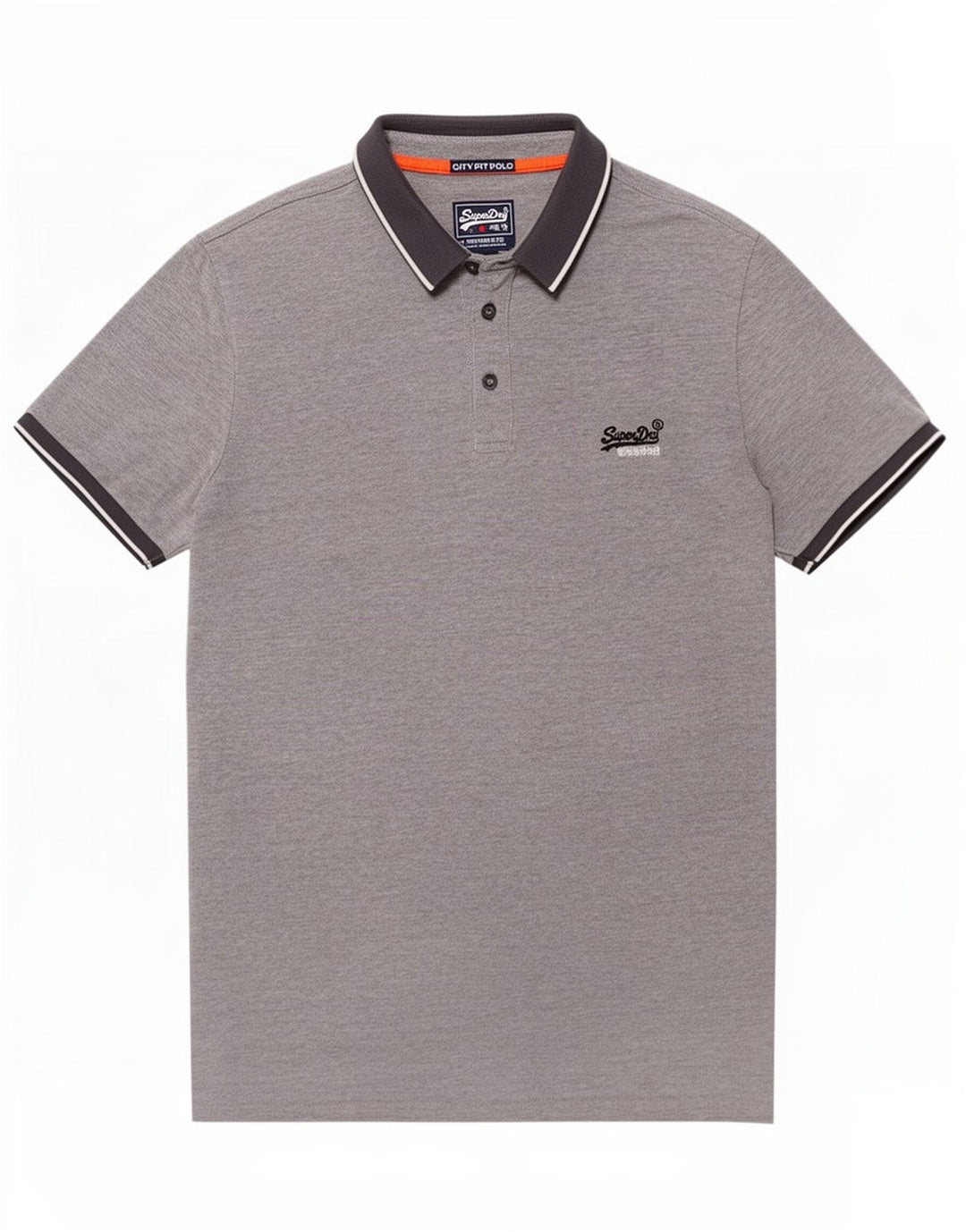Superdry Mens Polo Shirt Medium Grey Cotton
