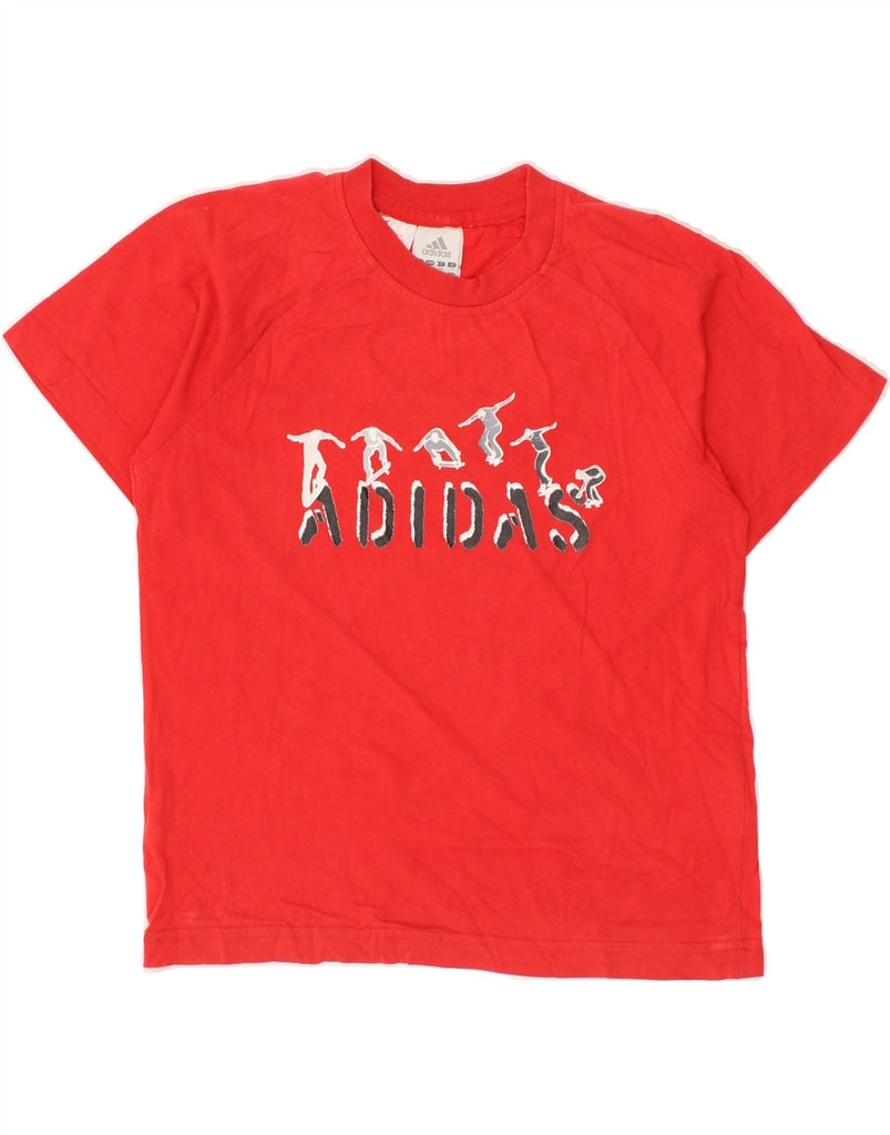 ADIDAS Boys Graphic T-Shirt Top 7-8 Years Red Cotton | Vintage Adidas | Thrift | Second-Hand Adidas | Used Clothing | Messina Hembry 