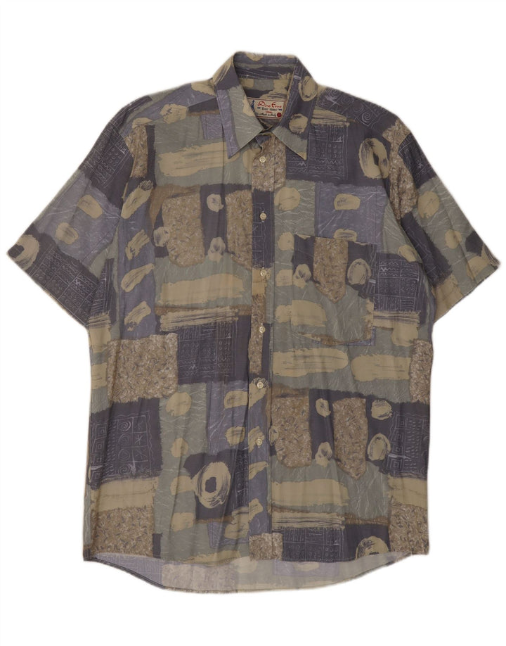 Dino Erre Mens Short Sleeve Shirt Medium Multicoloured Patchwork