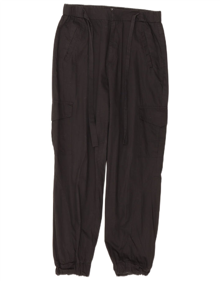 ZARA Womens Joggers Cargo Trousers Medium W28 L26 Black