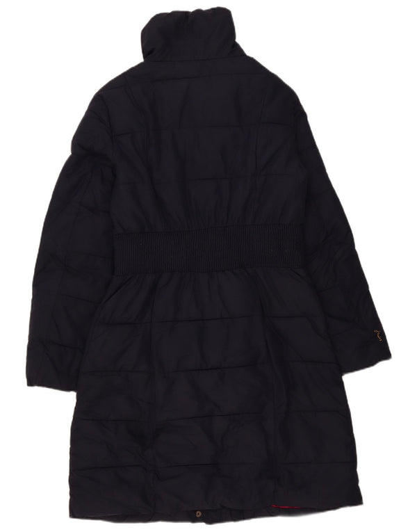 Joules Womens Padded Coat UK 12 Medium Navy Blue Polyester