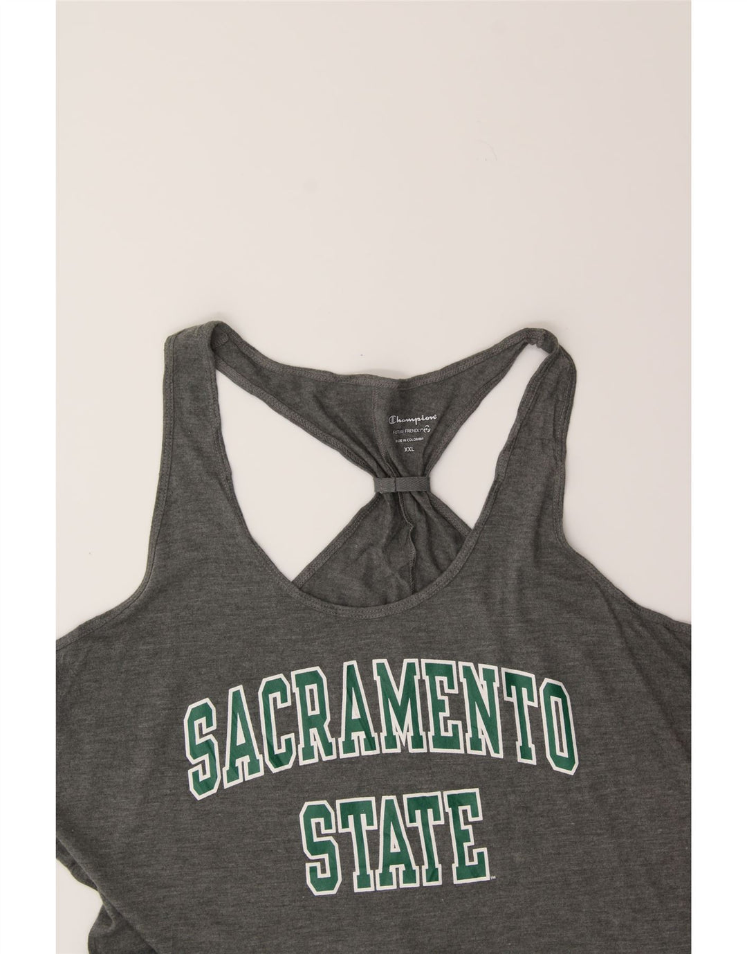 CHAMPION Womens Sacramento Graphic Vest Top UK 20 2XL Grey Polyester Vintage Champion and Second-Hand Champion from Messina Hembry 