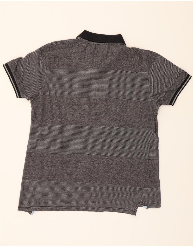 PIERRE CARDIN Mens Regular Fit Polo Shirt Large Grey Pinstripe Vintage Pierre Cardin and Second-Hand Pierre Cardin from Messina Hembry 