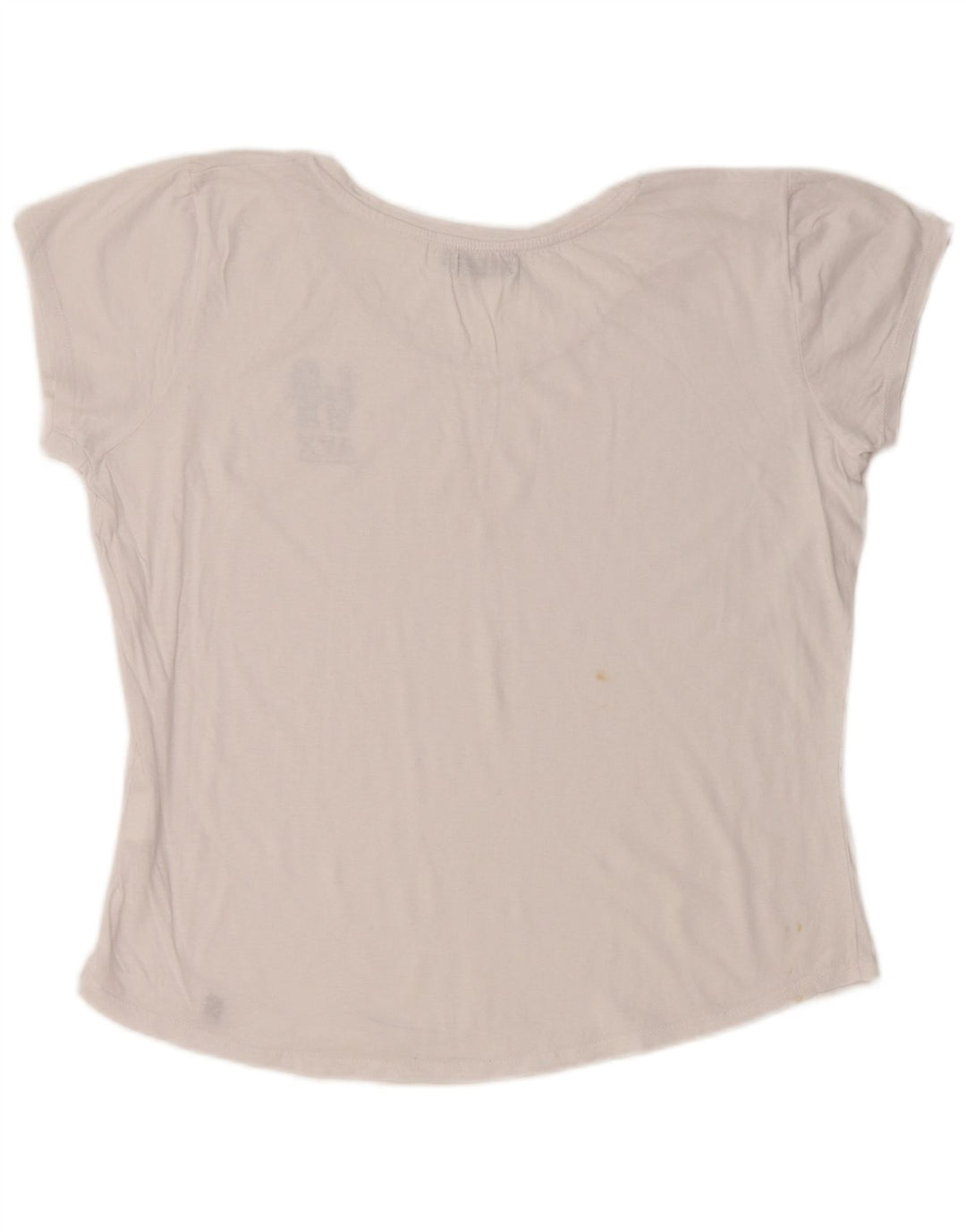 AVIREX Womens Crop Graphic T-Shirt Top UK 22 2XL White Cotton