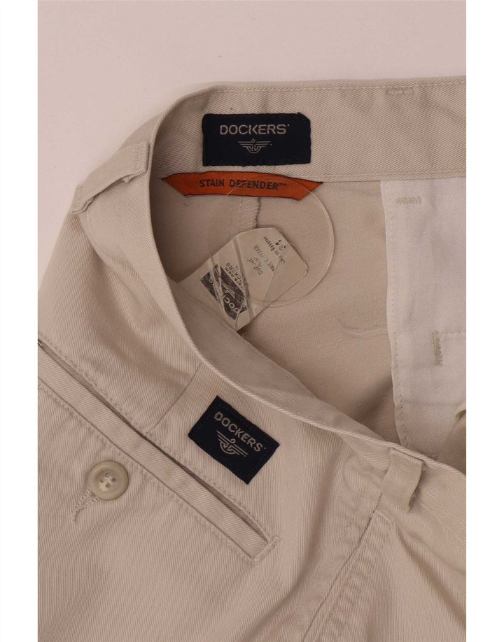 Dockers Mens Regular Fit Chino Shorts W34 Large Beige Cotton
