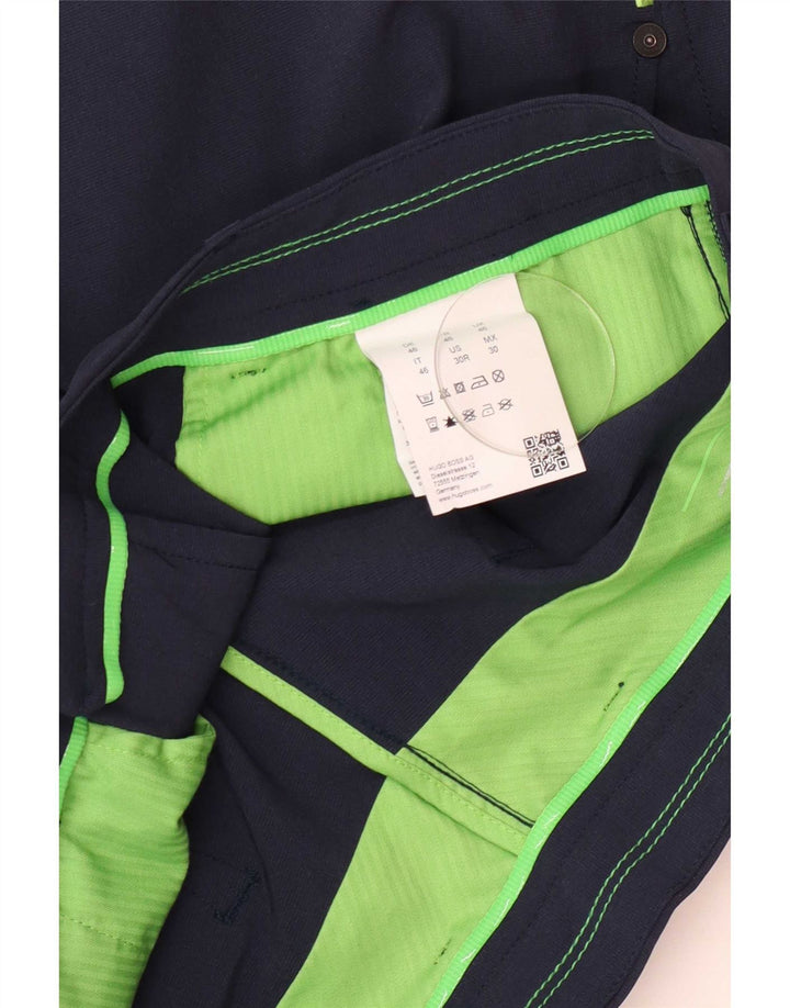 Hugo Boss Mens Slim Chino Trousers W30 L31 Navy Blue Polyester