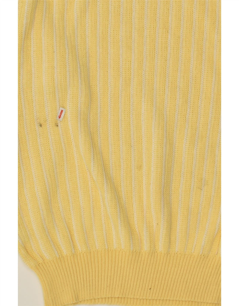 RODES Womens Crew Neck Jumper Sweater UK 16 Large Yellow Striped Cotton | Vintage Rodes | Thrift | Second-Hand Rodes | Used Clothing | Messina Hembry 