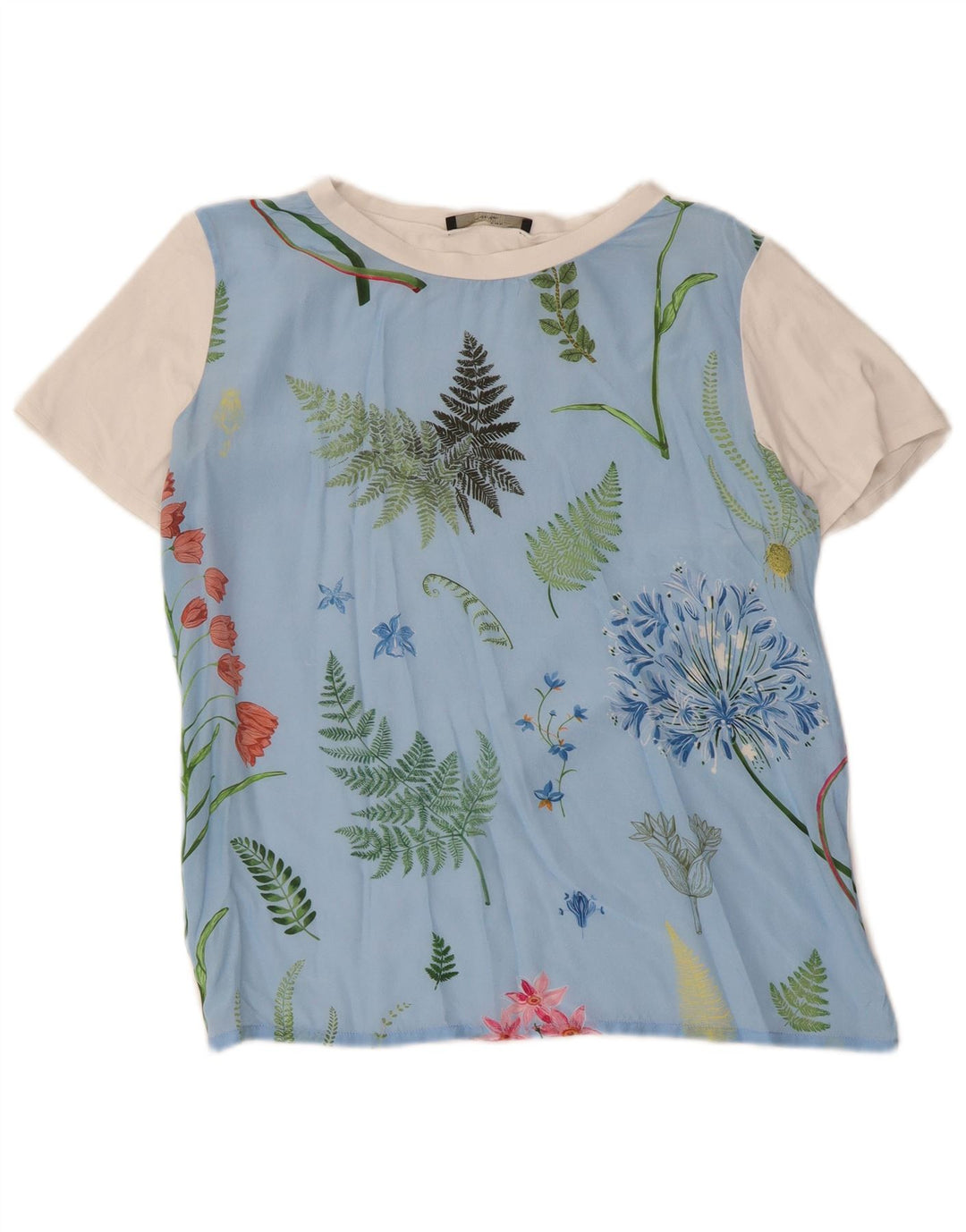 Max Mara Womens Weekend T-Shirt Top UK 12 Medium Blue Floral