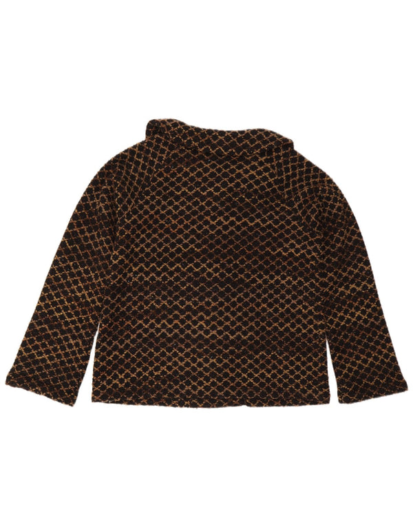 Casamia Womens Overcoat UK 14 Medium Brown Geometric Acrylic