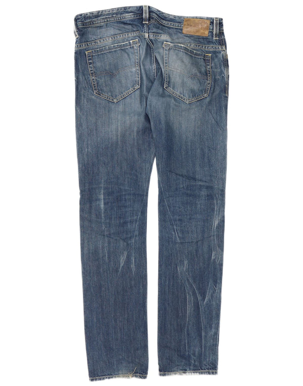 Diesel Mens Thavar Distressed Slim Skinny Jeans W34 L34 Blue Cotton
